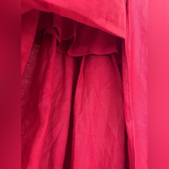 NEW Reformation Coucou Midi Linen Dress Sundried Tomato Red | US 2 UK 6 - Picture 15 of 16